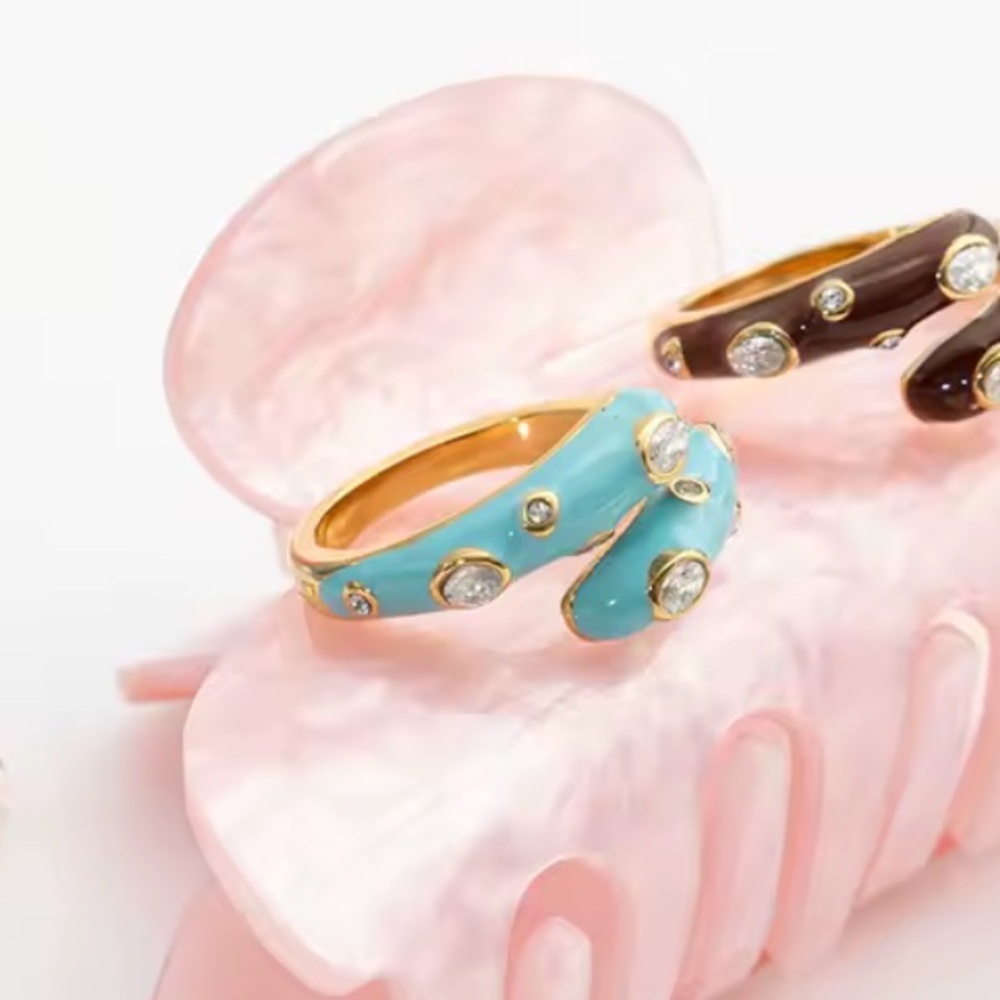 Anthro Elegant Blue Adjustable Ring - image 1